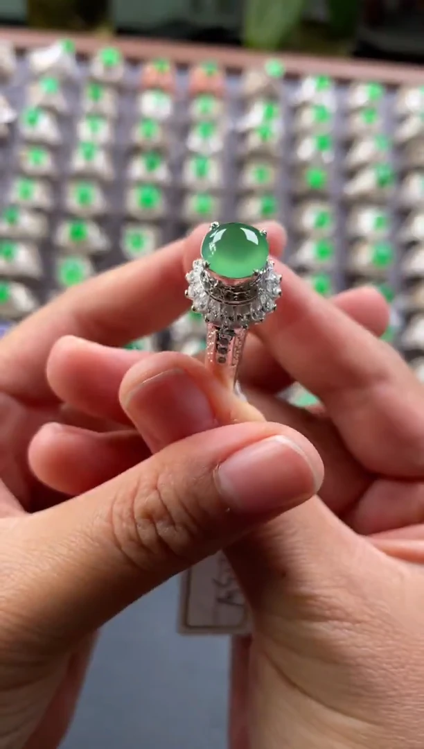 未镶嵌定制翡翠天然缅甸A货翡翠戒面 1.1