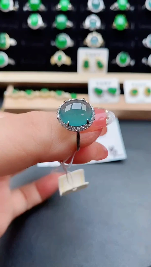 【闪购商品】翡翠戒指银S925镶嵌12121