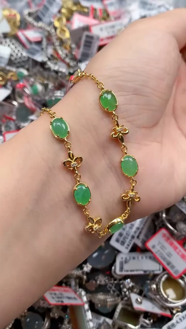 银S925镶嵌戒指翡翠天然A货缅甸翡翠