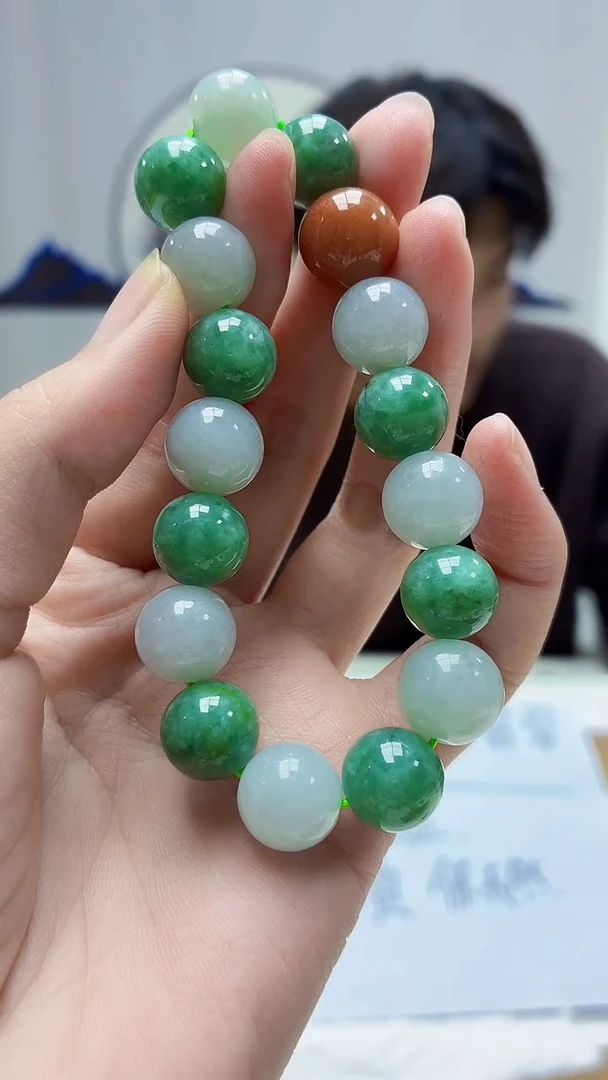 未镶嵌定制翡翠5145zm-毛货手串76