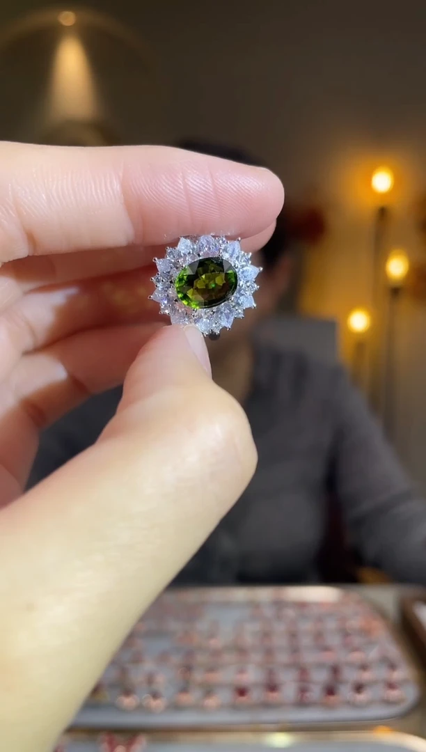 银S925镶嵌手饰碧玺手饰