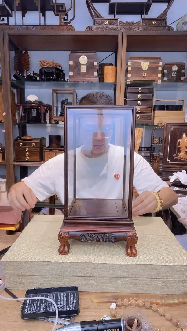 乌木类书架576微凹竖式玻璃罩16*16*28