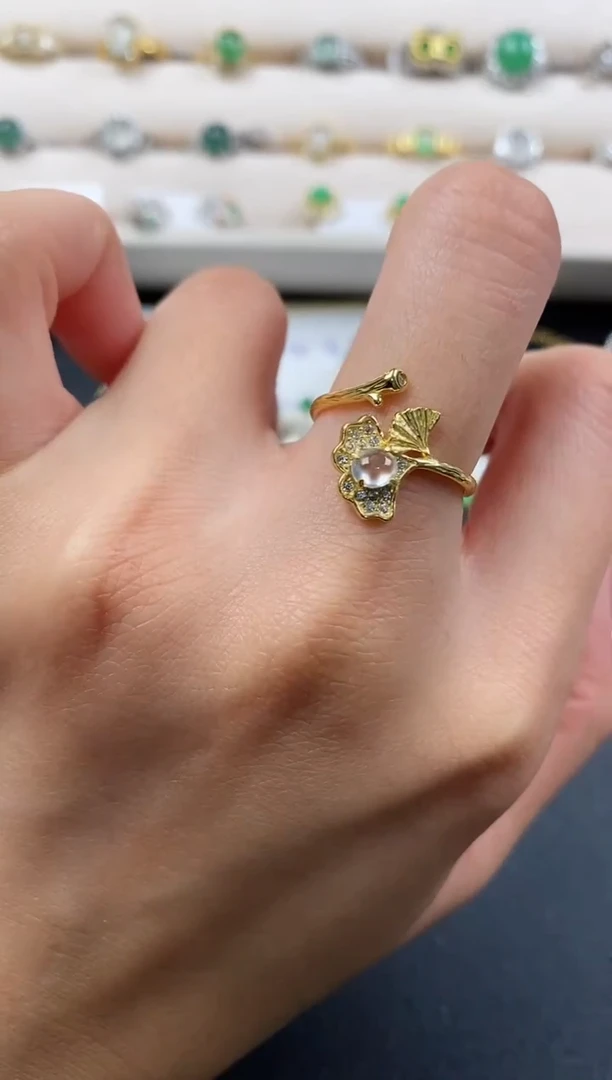 银S925镶嵌戒指翡翠8888888+6