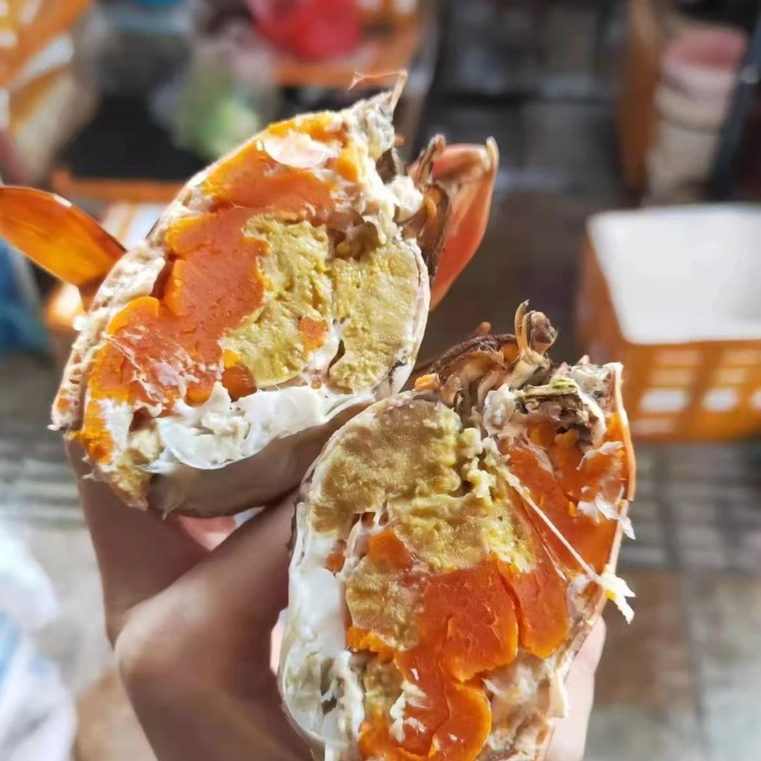 小胖家*野生红膏蟹包活包肥顺丰发货