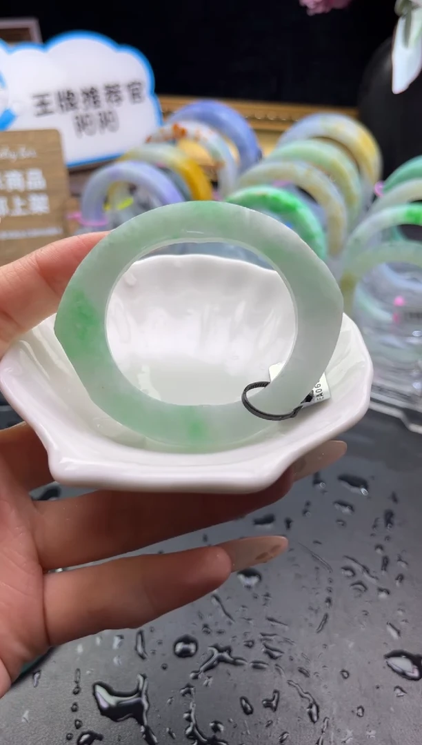 未镶嵌手镯定制翡翠49-55绿贵妃「定制不退不换」