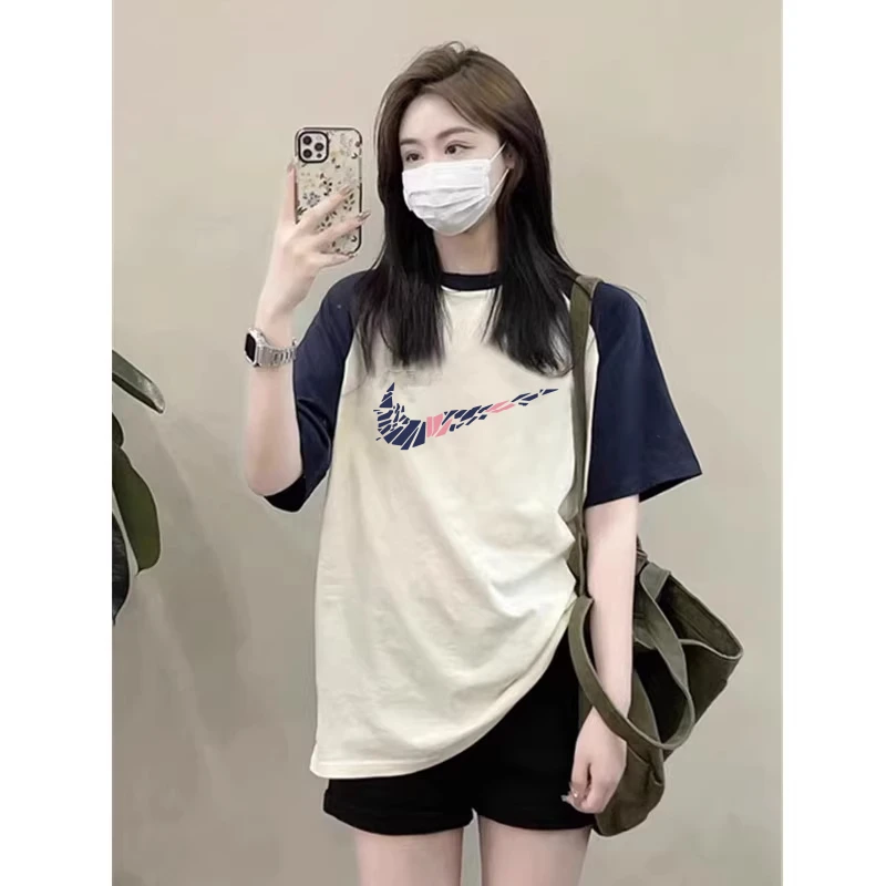 正品奥莱纯棉白色t恤女短袖夏季2025新款宽松打底衫显瘦上衣