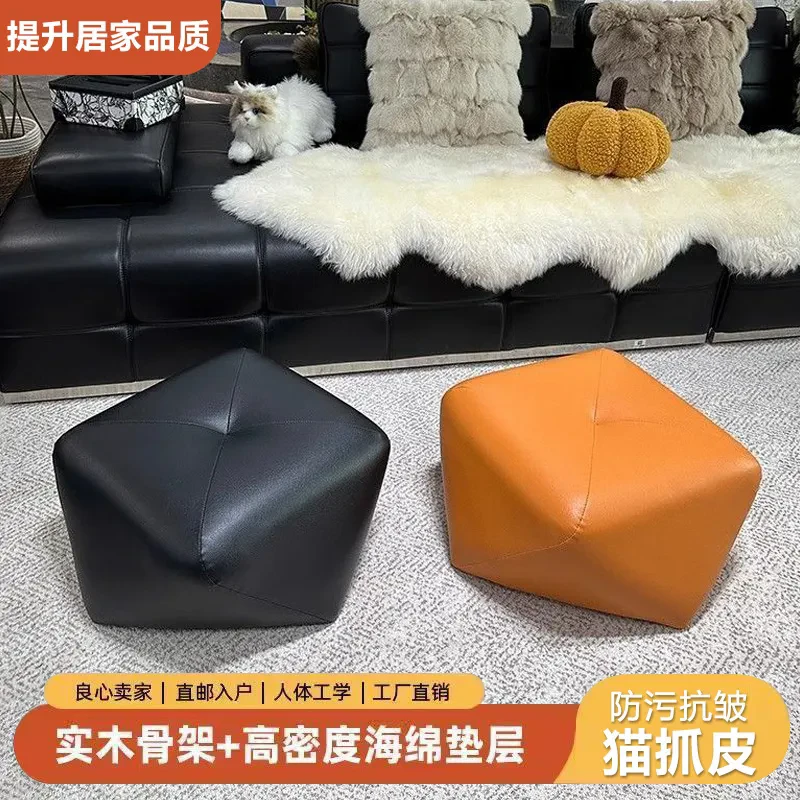 家用换鞋凳茶几客厅门口八角凳子异形可爱网红换鞋矮凳2025新款