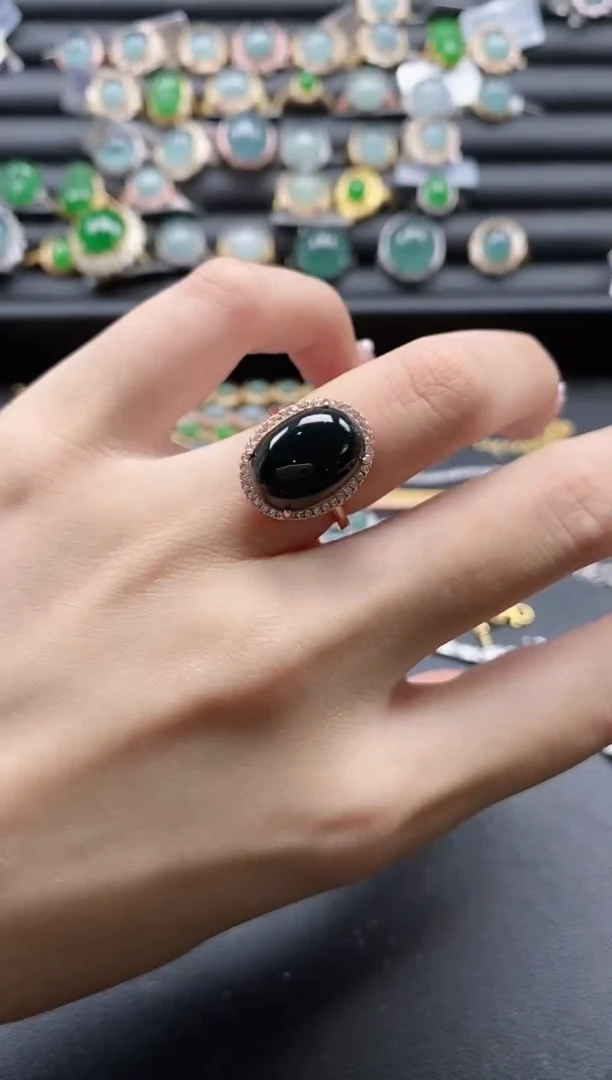 【闪购商品】翡翠戒指银S925镶嵌51151