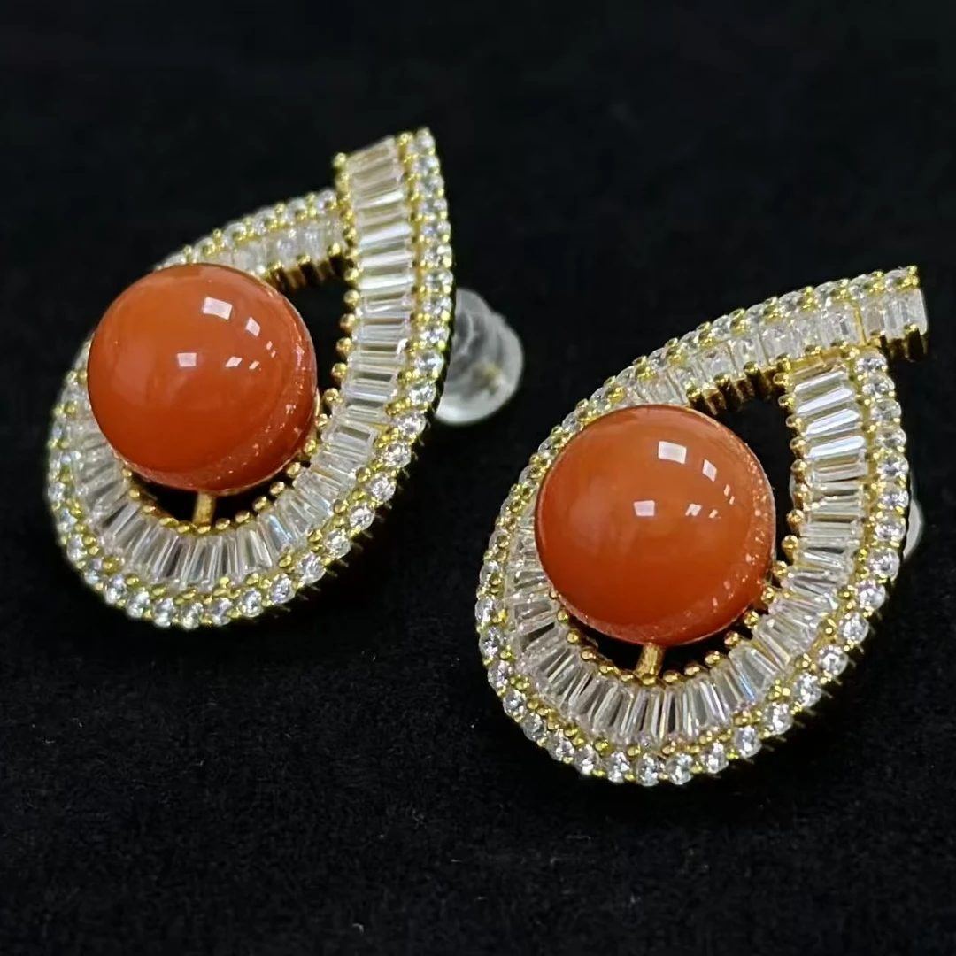 锦鲤说「思钰严选」南红9mm大耳环