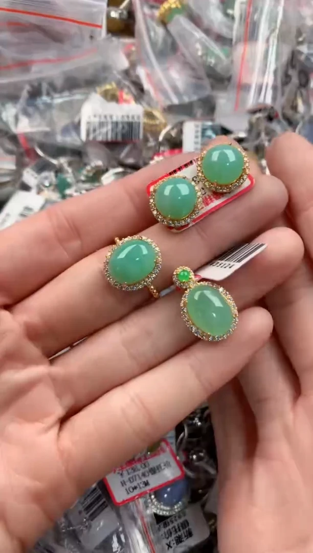 银S925镶嵌戒指翡翠333   6