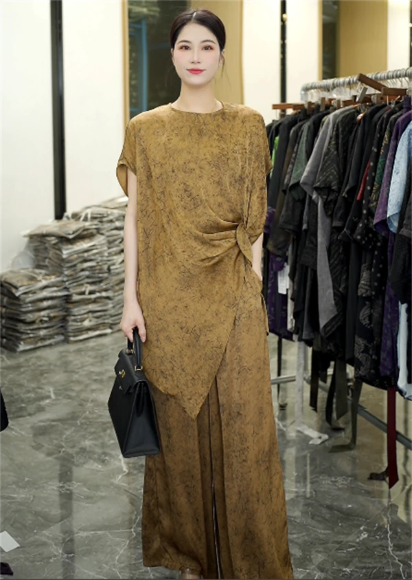 高奢严选丨凌风清影丨夏季新款时尚气质短袖大码中长款套装-3048#