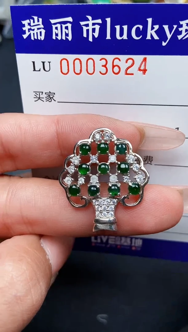 【闪购商品】翡翠颈饰银S925镶嵌3624