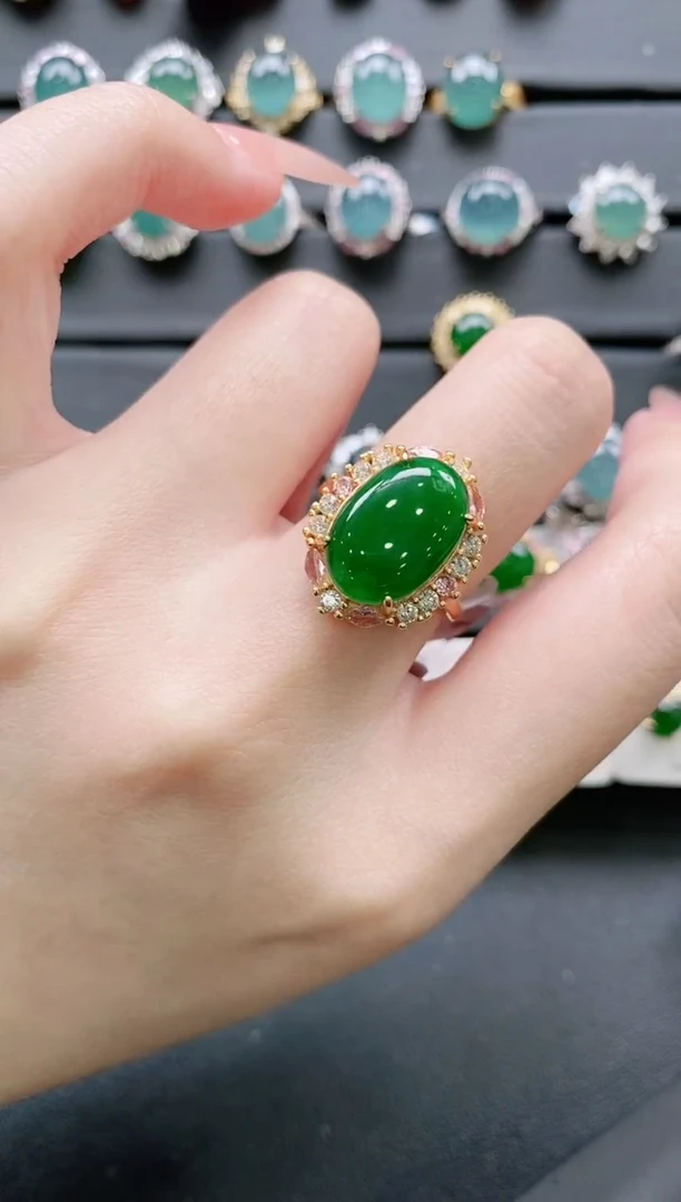 【闪购商品】翡翠戒指银S925镶嵌11111111