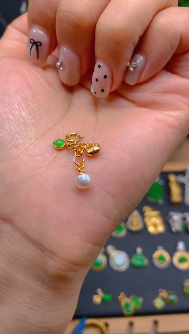 吊坠(不含链)银S925镶嵌翡翠配饰