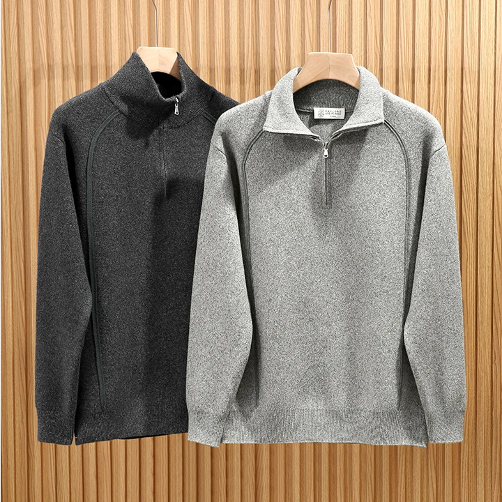 男士秋冬立领拉链款时尚百搭毛衣简约休闲半高领针织衫Z1851-1827