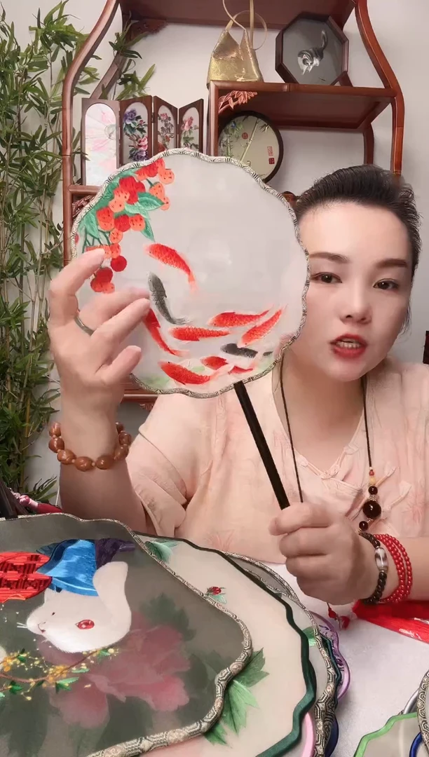 刺绣团扇双面非遗