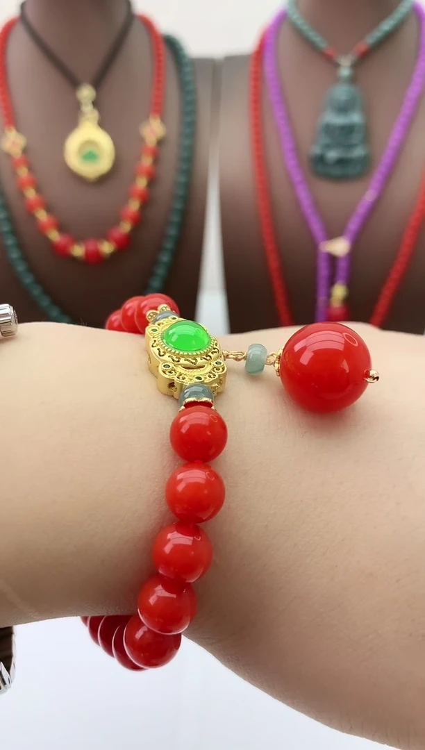 【闪购商品】翡翠手链14K金镶嵌S225手链