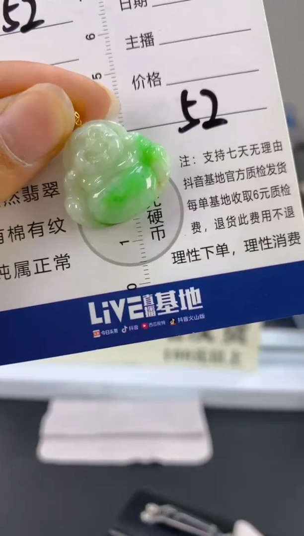 【闪购商品】翡翠颈饰18K金镶嵌天然A货翡翠