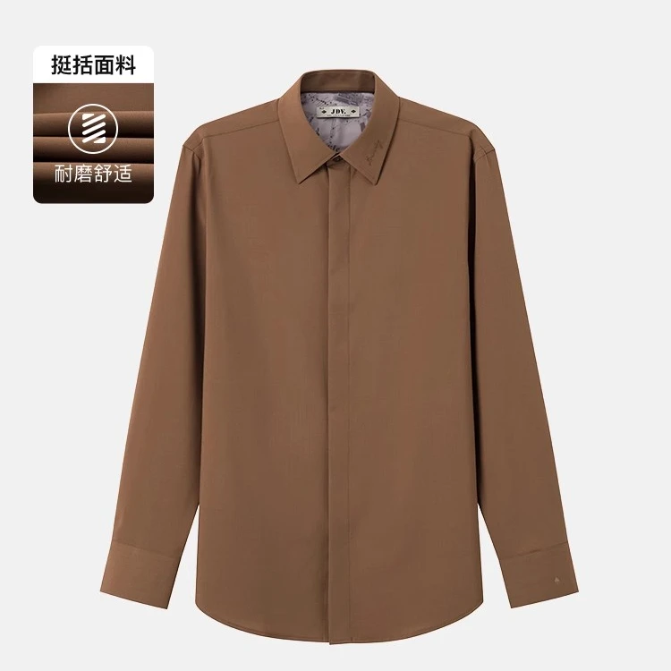 J.D.V2025春夏宽松型长袖衬衫上衣经典时尚百搭翻领SIF5206