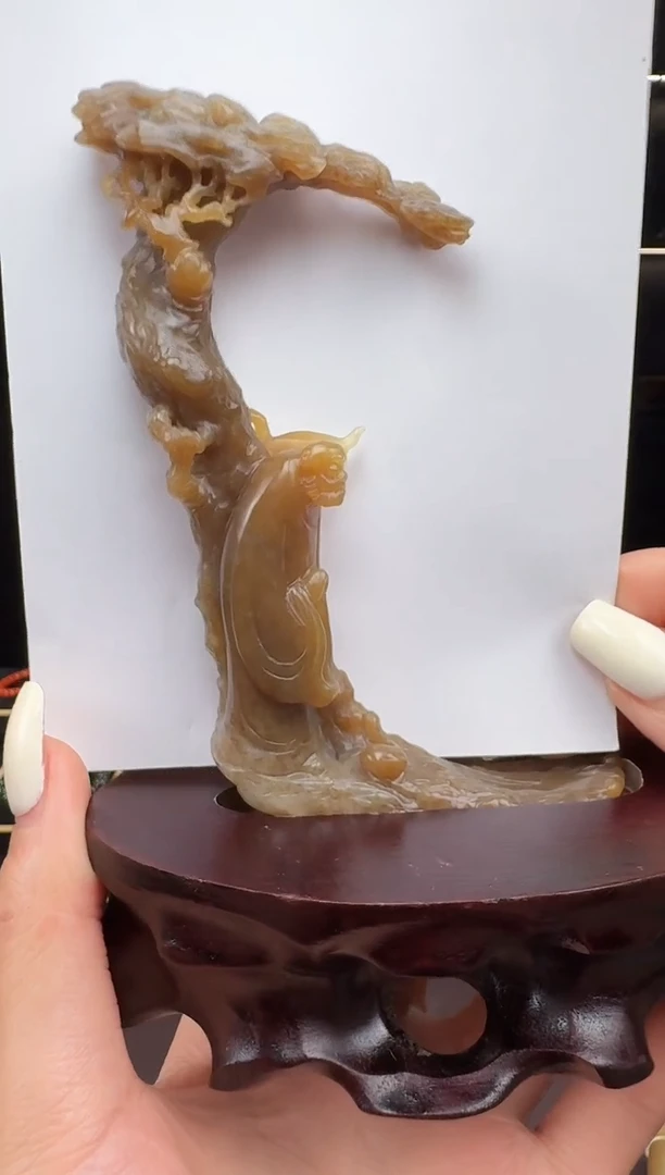 颈饰未镶嵌和田玉?**鱼悟道摆件