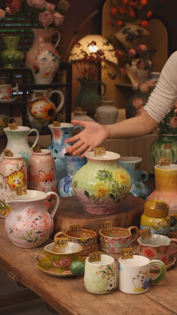 陶瓷景德镇设计师手作花器摆件侘寂风593