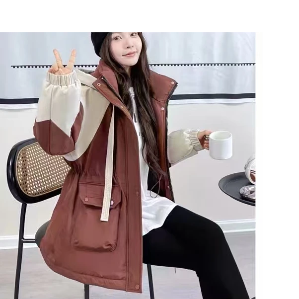 23008款设计感拼色冲锋衣外套小众不撞款流行连帽夹克上衣