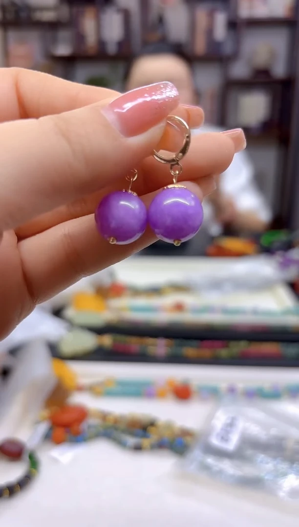 【闪购商品】翡翠耳饰14K金镶嵌耳扣E532