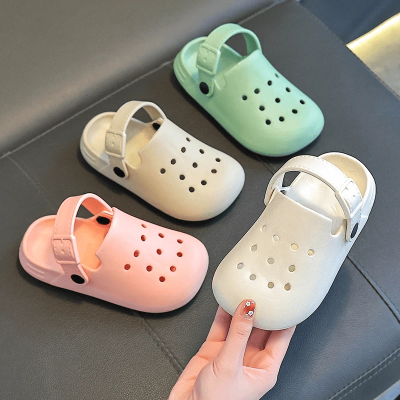 勃肯拖鞋儿童洞洞鞋夏季外穿可爱男童女童宝宝沙滩鞋包头亲子凉鞋