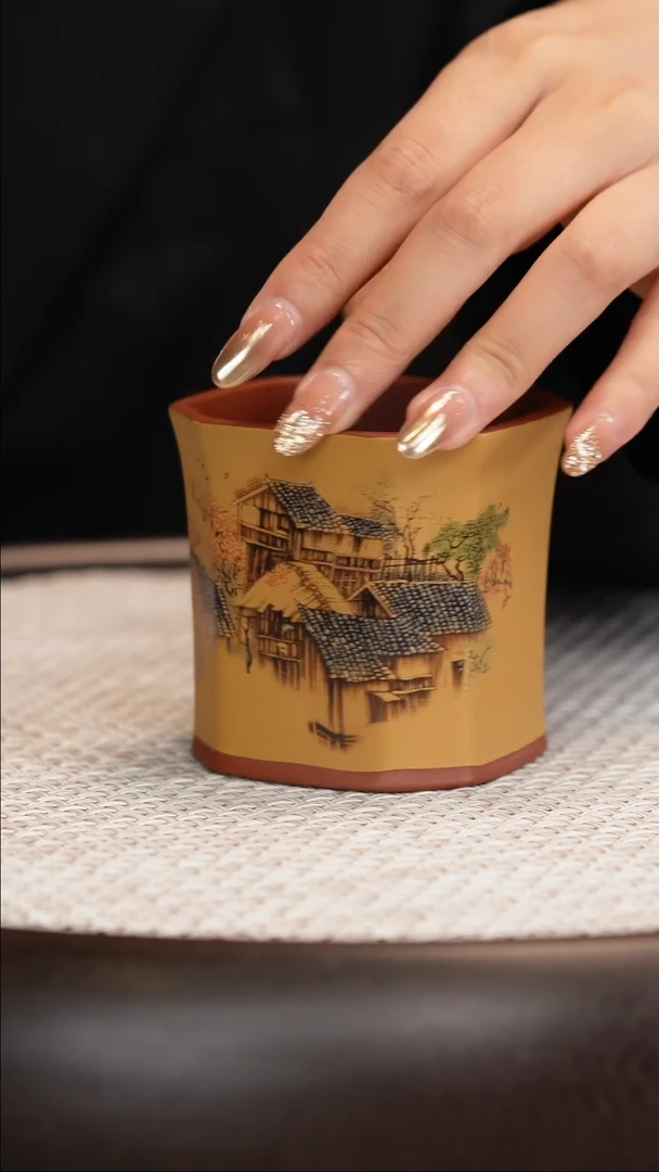 紫砂双色八方主人杯