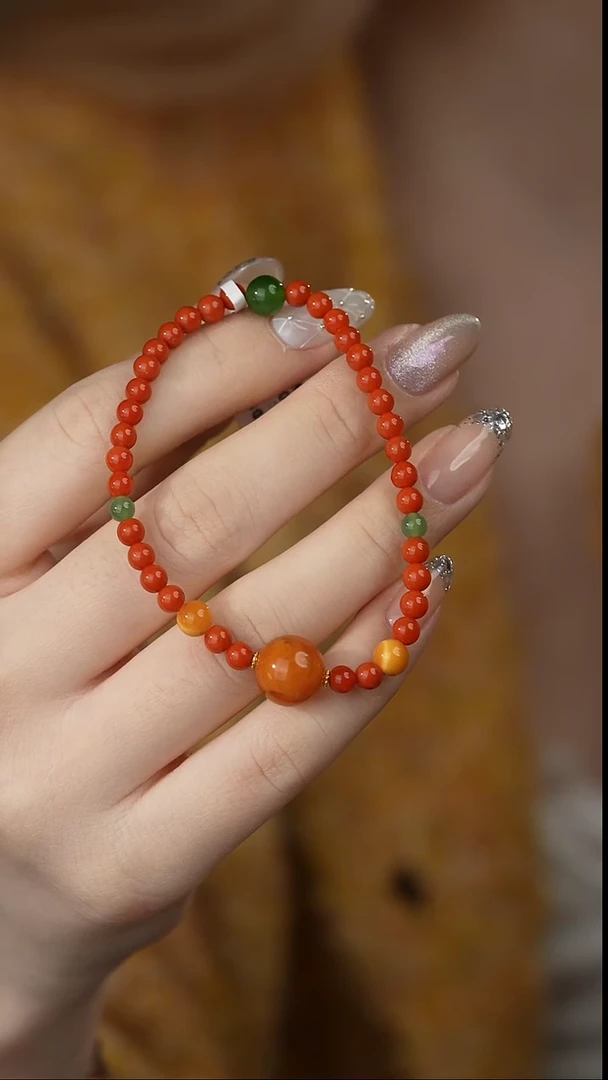 【闪购商品】南红玛瑙单圈18K金镶嵌T06（多样性发一件）