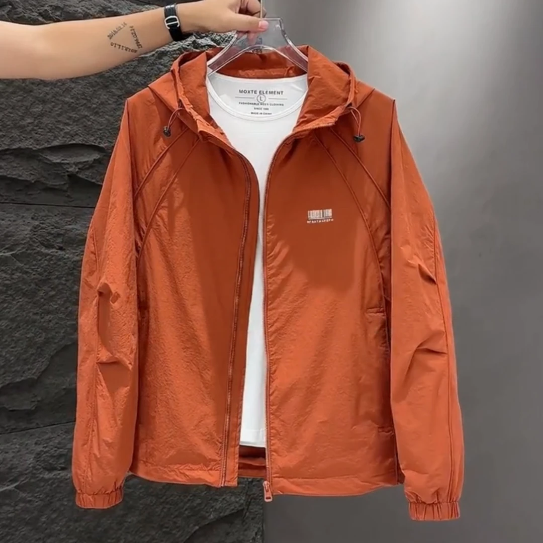 春季外套男士连帽冲锋衣2025春秋季新款潮流百搭微宽松工装夹克男