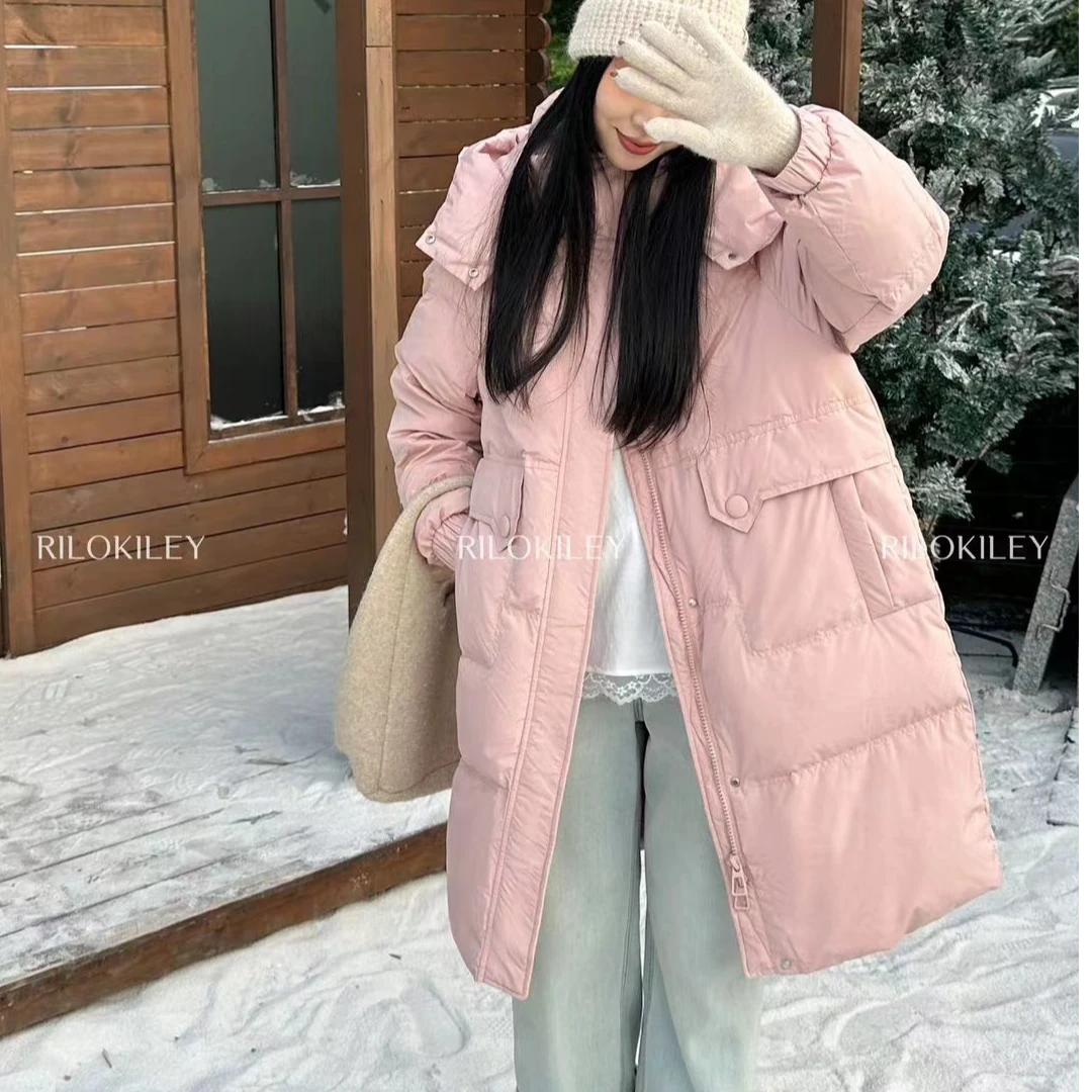 【粉晶晶】中长款羽绒服8680（小号衣长93左右）