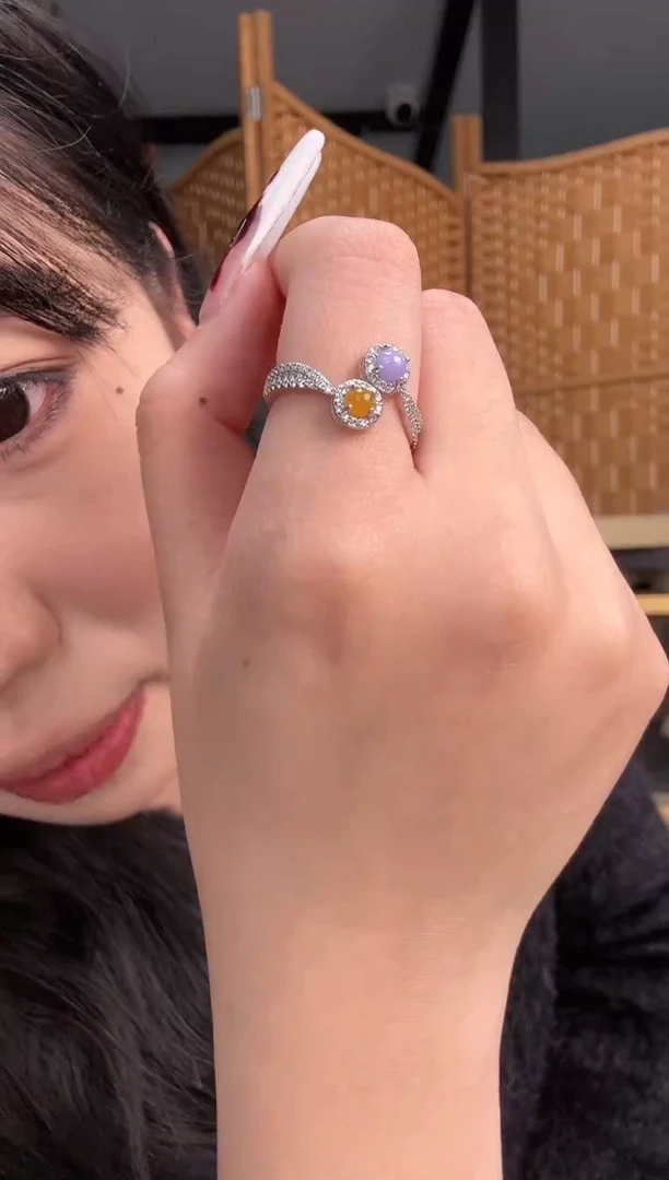 【闪购商品】翡翠颈饰银S925镶嵌戒指