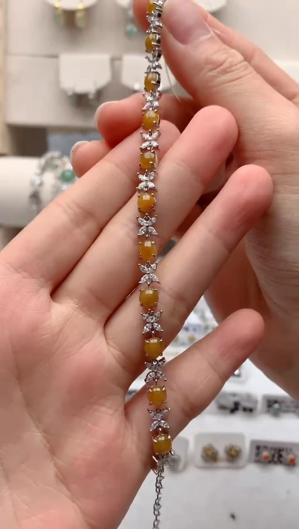 【闪购商品】翡翠手链银S925镶嵌1号
