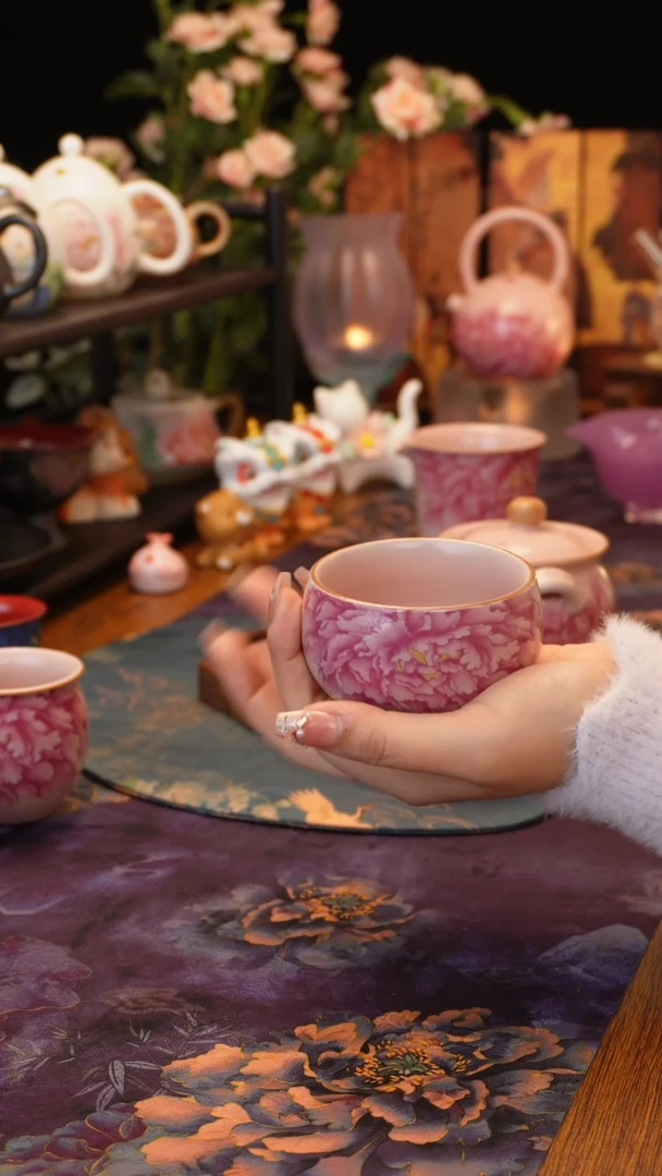 【闪购商品】粉汝牡丹罗汉杯·····
