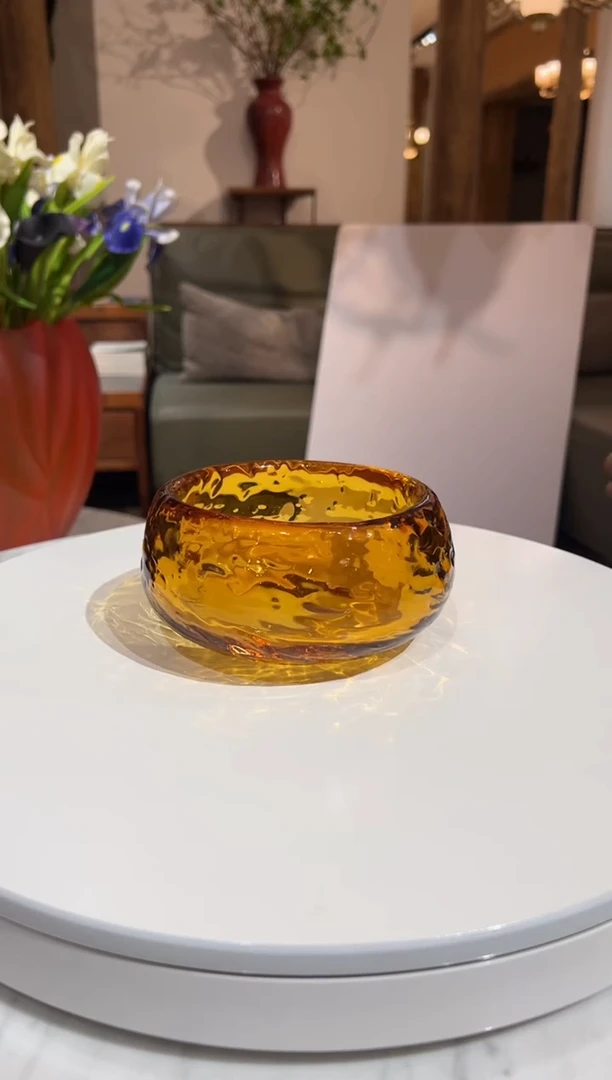 【闪购商品】摆件AJ01009琥珀色小果碗