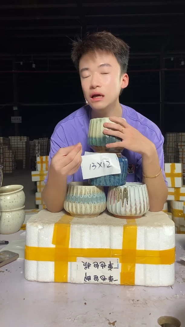 宜兴紫砂粗陶花盆13/12