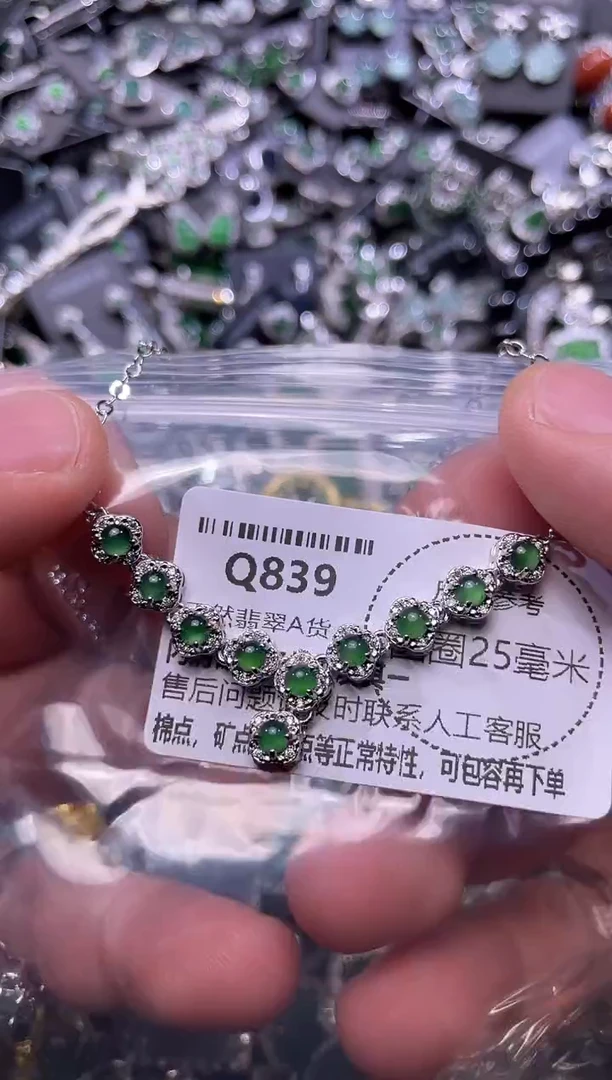 翡翠未镶嵌颈饰Q839项链