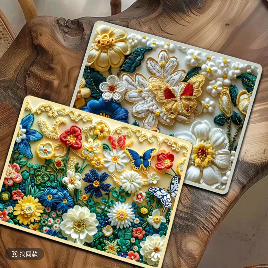 锦瑟花黛桌面垫子厨房款防滑吸水陶瓷防烫刺绣风隔热垫