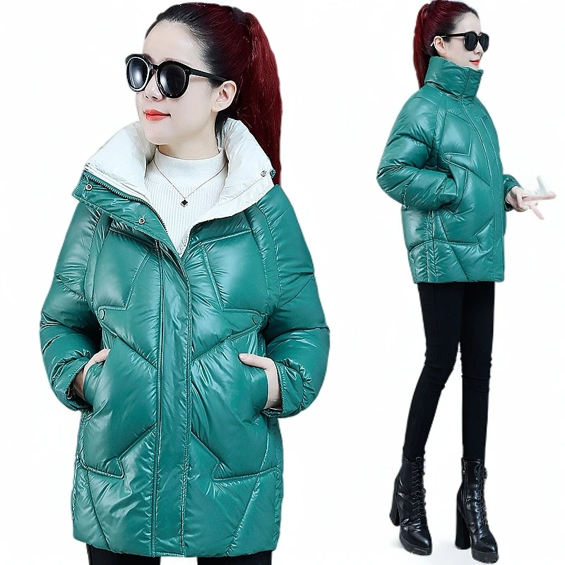 爆款棉袄女2025新款时尚韩版冬季棉服立领休闲百搭加厚中长款棉服