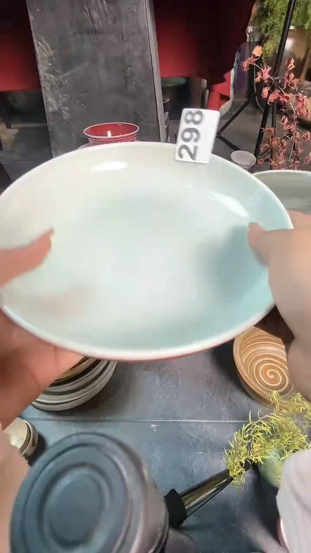 【闪购商品】碗298外郎红高脚果盘