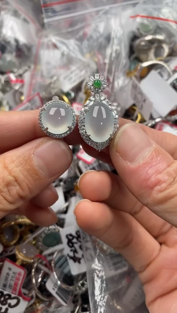 银S925镶嵌戒指翡翠888   1