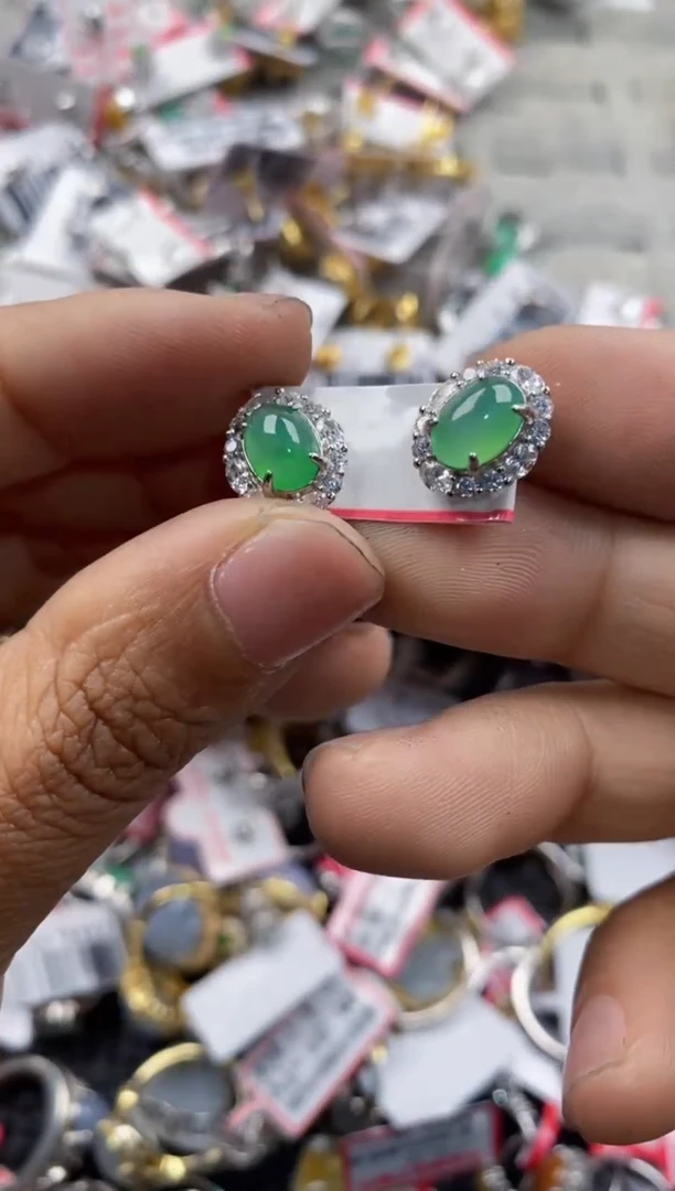 银S925镶嵌戒指翡翠15             4