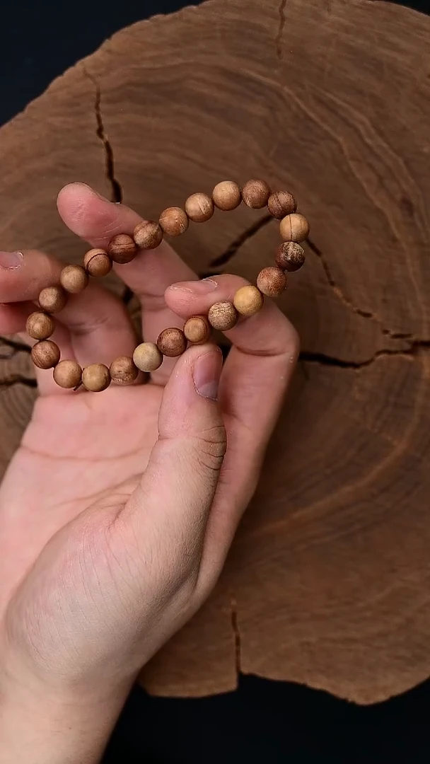 檀香木其他2号~08横纹单圈瑕疵串【开播福利】