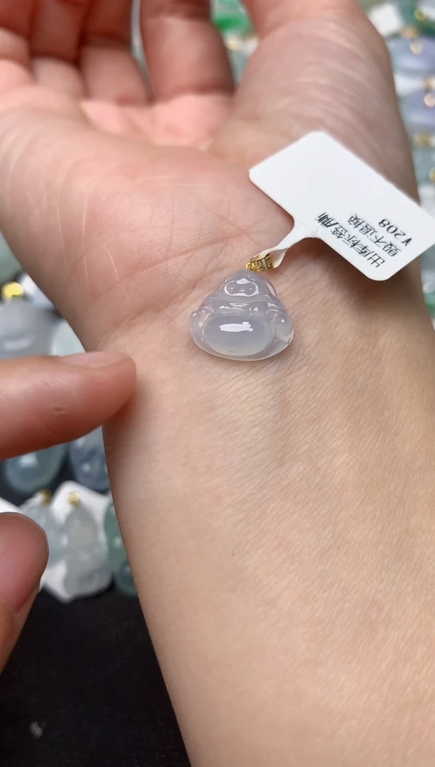 颈饰18K金镶嵌翡翠天然缅甸A货翡翠