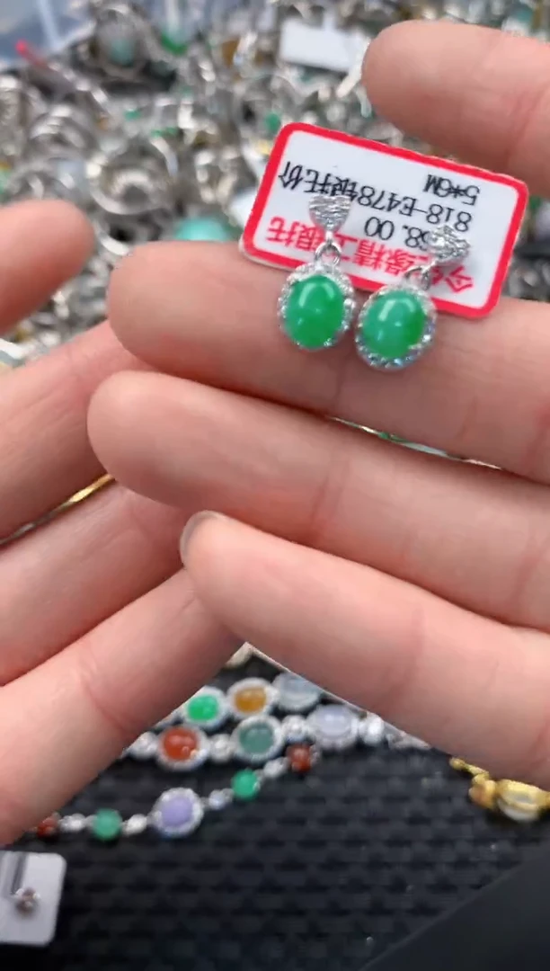 银S925镶嵌戒指翡翠666   8