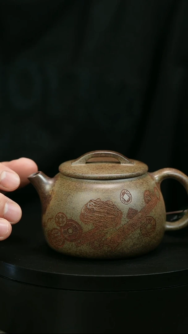 茶壶紫砂@****量H2029李琴柴烧钱币大口瓦