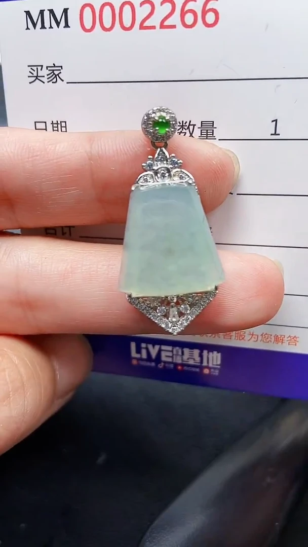 颈饰银S925镶嵌翡翠22666