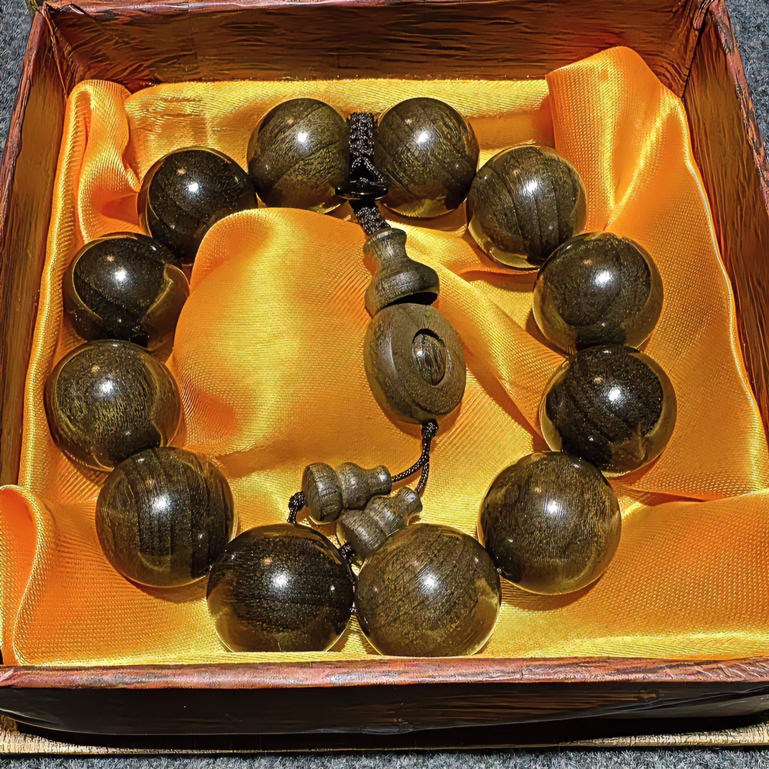 天然金丝楠木阴沉木手串2.0规格手工抛光木制文玩