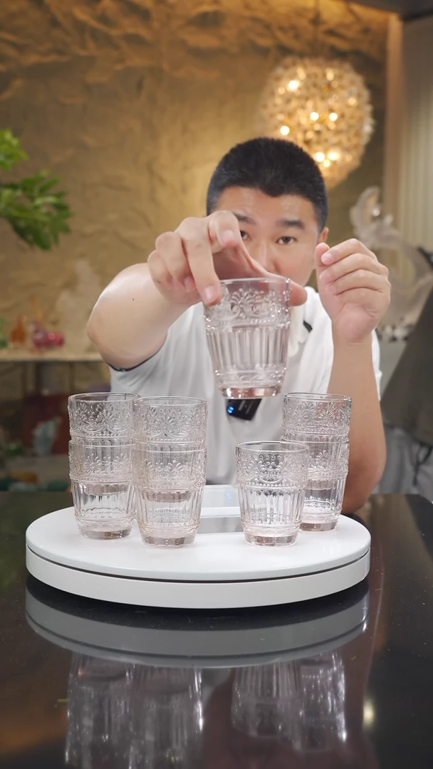 琉璃手工艺品福利粉色水杯一套八只